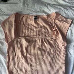 SHEIN Blush Ribbed Bodysuit